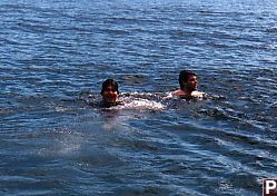 Jer and John Swimming